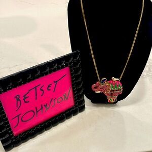 Sparkly pink elephant necklace by Betsey Johnson